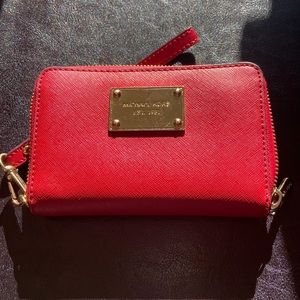 Michael Kors Leather Red Wallet/Wristlet